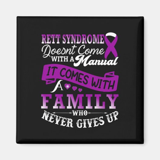 レット症候群認識度月家族Octobre Purpl マグネット (正面)