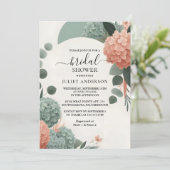 レット赤面ピーチミントモスセージグリーンブライダルシャワー 招待状 (スタンド正面)