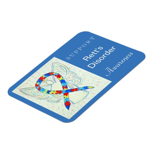 レット障害認識度リボンエンジェルマグネット マグネット (左側)