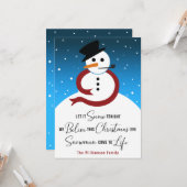 レット・イット・スノー・クリスマス・イブ・雪だるま俳句 カード (正面/裏面インサイチュ)