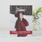 レット・イット・スノー・クリスマス・ホリデー・ファミリー・フォトカード シーズンカード (スタンド正面)