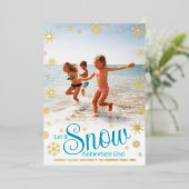 レット・イット・スノー・サムウェア・エルス ビーチ フォト リアル ゴールド 箔シーズンカード (立ち正面)