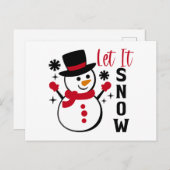レット・イット・スノー　雪だるま シーズンポストカード (正面/裏面)