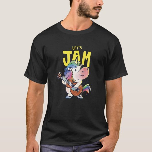 レットSジャムミュージシャンユニコーン Tシャツ (正面)