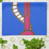 レッドいかりアートプリント キッチンタオル (折り畳み)