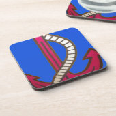 レッドいかりアートプリント コースター (左側)