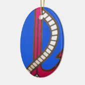 レッドいかりアートプリント セラミックオーナメント (左)