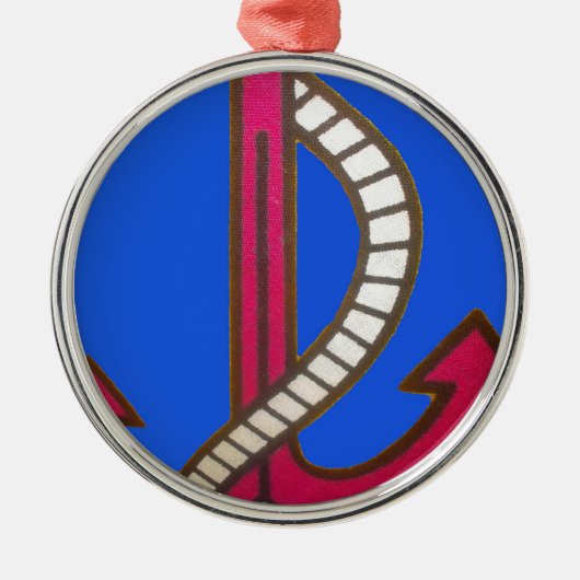 レッドいかりアートプリント メタルオーナメント (正面)