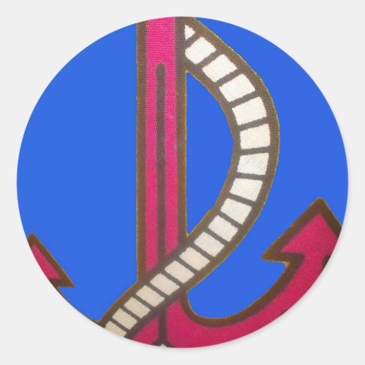 レッドいかりアートプリント ラウンドシール (正面)