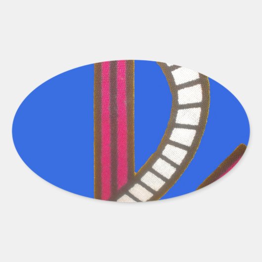 レッドいかりアートプリント 楕円形シール (正面)