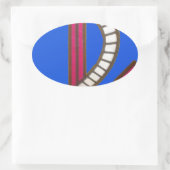 レッドいかりアートプリント 楕円形シール (バッグ)