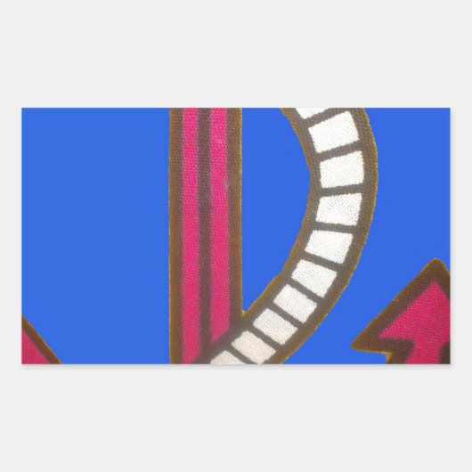 レッドいかりアートプリント 長方形シール (正面)