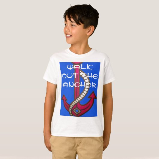 レッドいかりアートプリント Tシャツ (正面フル)
