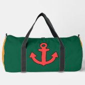 レッドいかりグリーンオレンジトラベルアスレティックセーリング ダッフルバッグ (正面)