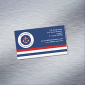 レッドいかりボートヨットスペシャ航海のルダー マグネット名刺 (インサイチュ)