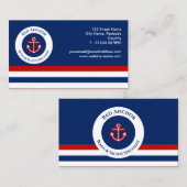 レッドいかりボートヨットスペシャ航海のルダー 名刺 (正面/裏面)