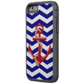 レッドいかり航海のシェブロンストライプズ Case-Mate iPhoneケース (裏面左)