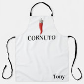 レッドおもしろいイタリアンホーンペンダント エプロン (正面)