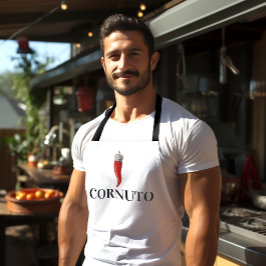 レッドおもしろいイタリアンホーンペンダント エプロン