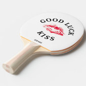 レッドおもしろいキスグッドラックヴァレンティーヌパーソナライズされた 卓球ラケット (正面アングル)