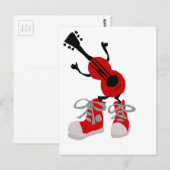 レッドおもしろいギターinレッドスニーカーデザイン ポストカード (正面/裏面)