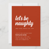 レッドおもしろいクリスマスホリデーパーティー招待状 招待状 (正面)
