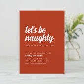 レッドおもしろいクリスマスホリデーパーティー招待状 招待状 (スタンド正面)
