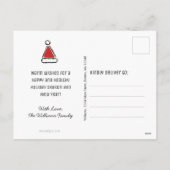 レッドおもしろいサンタハメリーット&ブライトタイポグラフィ シーズンポストカード (裏面)