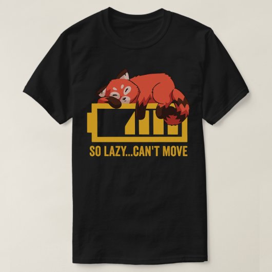 レッドおもしろいパンダレイジー Tシャツ (デザイン正面)