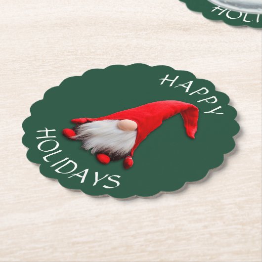 レッドおもしろい格言クリスマス ペーパーコースター (アングル)