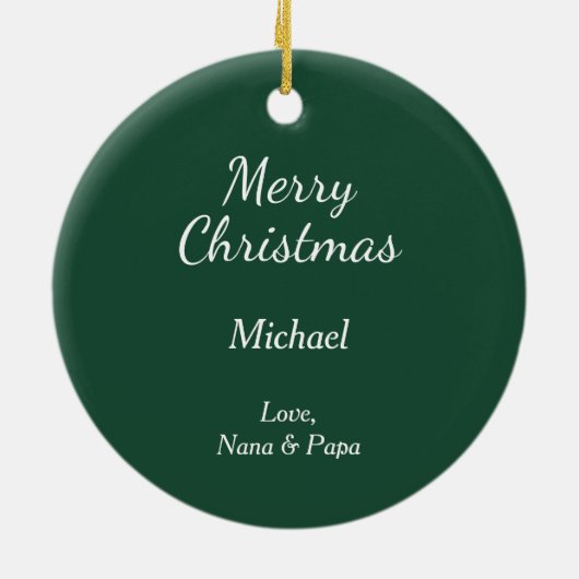 レッドおもしろい格言ハッピーホリデイズ セラミックオーナメント (裏面)