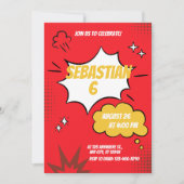 レッドおもしろい漫画ブックスタイル 招待状 (正面)