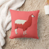 レッドおもしろい・ラマ クッション (ブランケット)