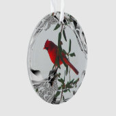 レッドかわいらしノーザン（鳥）ショウジョウコウカンチョウ オーナメント (正面)