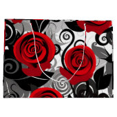 レッドかわいらしローゼス抱き枕 ラージペーパーバッグ (裏面)