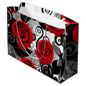 レッドかわいらしローゼス抱き枕 ラージペーパーバッグ (裏面アングル)