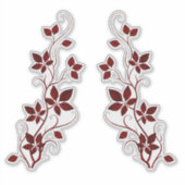 レッドかわいらし・バージニアクリーパーつる植物と葉 シール (正面)