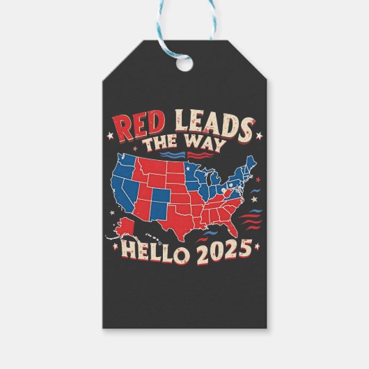 レッドが道をリード2025年就任式トランプ ギフトタグ (正面)