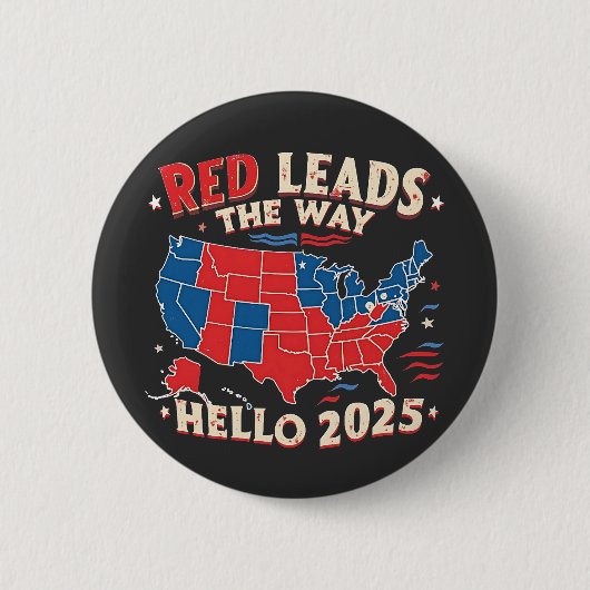 レッドが道をリード2025年就任式トランプ 缶バッジ (正面)
