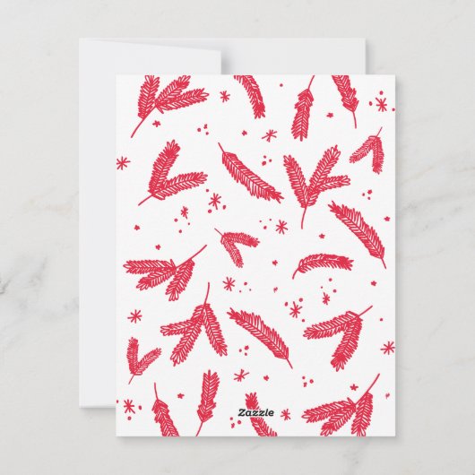 レッドが1シンプル枚のフォトクリスマスでオーバーレイ シーズンカード (裏面)