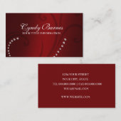 レッドきらめくとクリスタルの名刺 名刺 (正面/裏面)