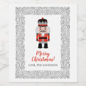 レッドくるみ割りカークリスマスホリデーパーティー ワインラベル (シングルラベル)