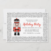 レッドくるみ割りカークリスマスホリデーパーティー 招待状 (正面)