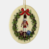 レッドくるみ割りリースラウンドオーナメント セラミックオーナメント (右)