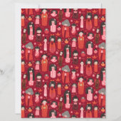 レッドこ図解入りの、写真付きのけし日本のスクラップブック紙 (裏面)