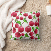 レッドさくらんぼさくらんぼプリント装飾用クッション クッション (ブランケット)