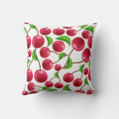 レッドさくらんぼさくらんぼプリント装飾用クッション クッション (裏面)