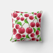 レッドさくらんぼさくらんぼプリント装飾用クッション クッション (正面)