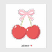 レッドさくらんぼとピンクボウコケットコテージシック シール (シート)