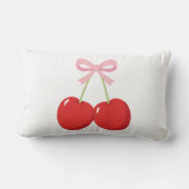 レッドさくらんぼとピンクボウコケットコテージシック ランバークッション (裏面)